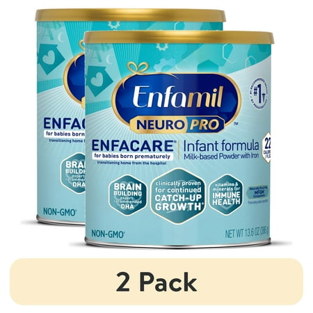 (2 pack) Enfamil NeuroPro EnfaCare Premature Discharge Powder Baby Formula, 13.6 oz Can