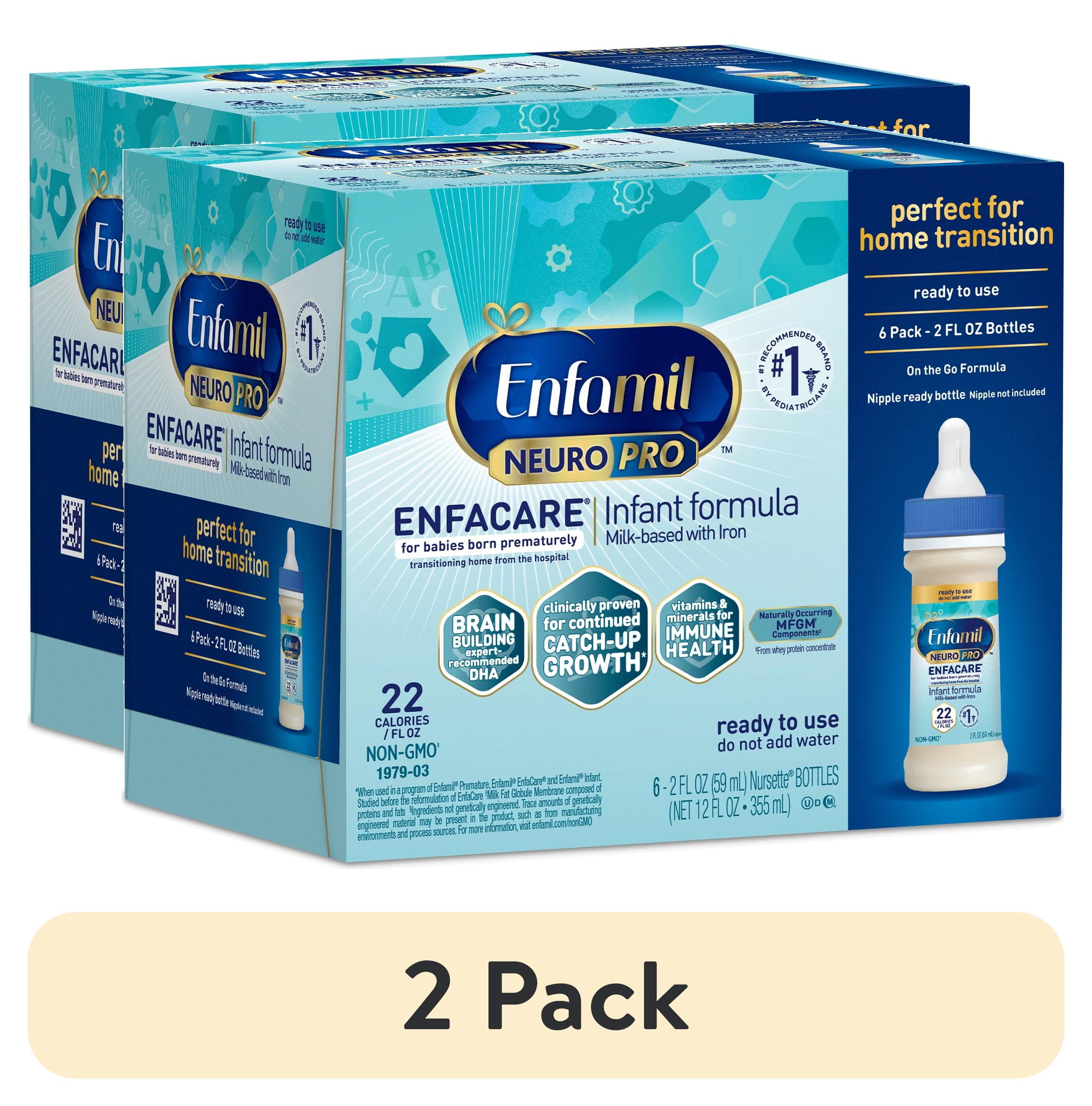 (2 pack) Enfamil NeuroPro Enfacare Non-GMO Liquid Baby Formula, 2 oz ...