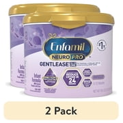 2 pack Enfamil NeuroPro Gentlease Baby Formula for Easing Fussiness, Gas, Spit-up in 24 Hrs, 19.5 oz Tub