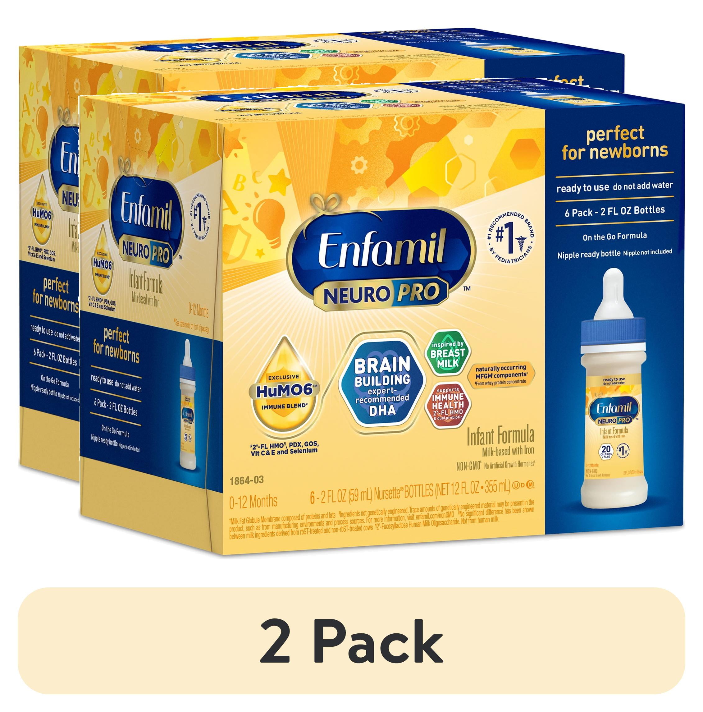 2 pack) Enfamil NeuroPro Liquid Baby Formula, Brain Support, 2 ​fl oz, 6 count