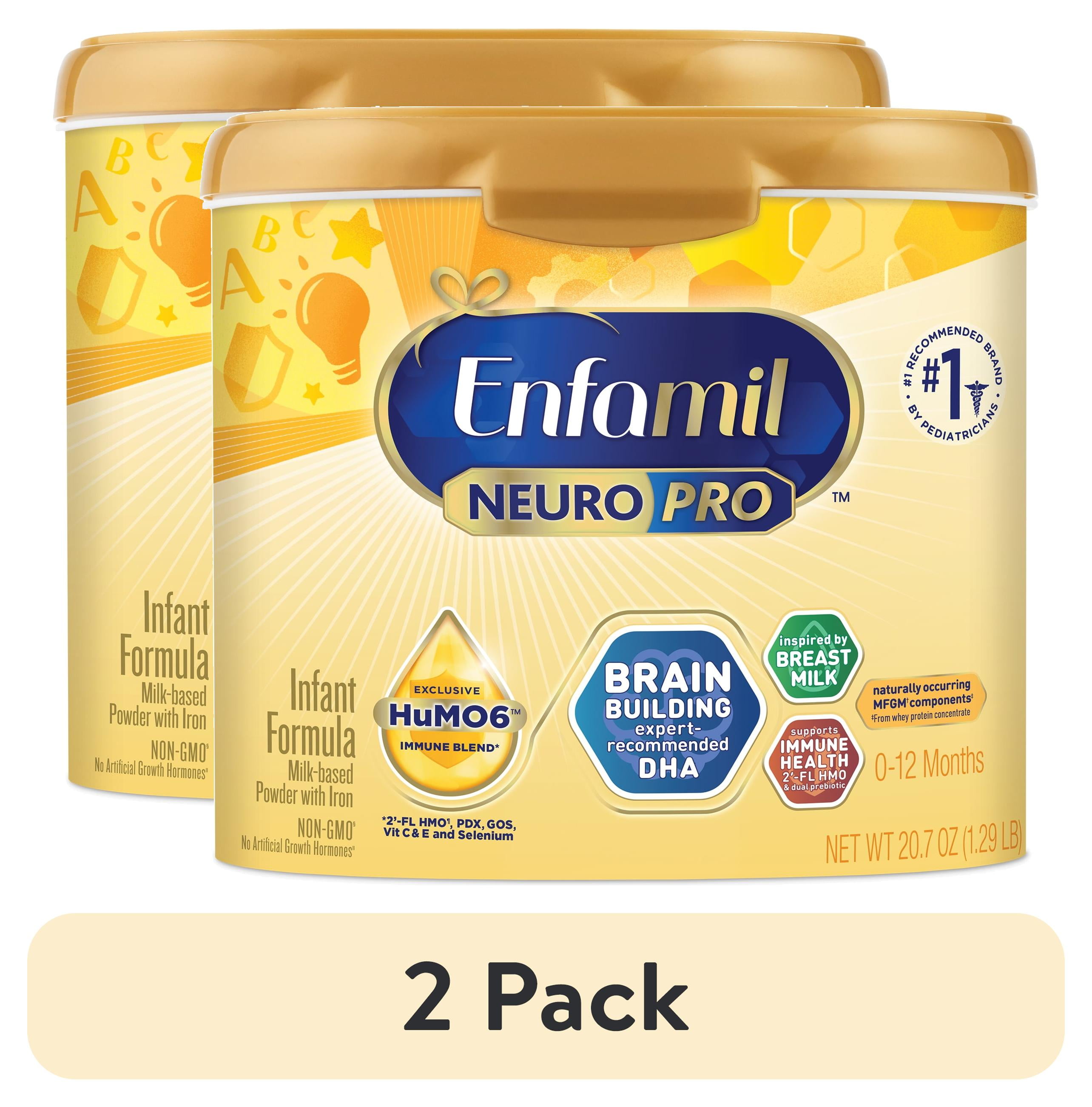 2 pack) Enfamil NeuroPro Powder Baby Formula, Brain Support, 20.7