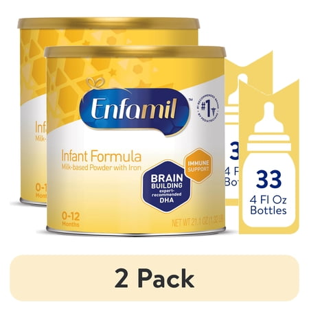 (2 pack) Enfamil Infant Powder Baby Formula with Iron, 21.1 oz Can