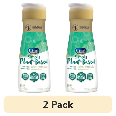 (2 pack) Enfamil ProSobee Plant-Based Liquid Baby Formula, Dairy Free, Lactose Free, 32 fl oz Bottle