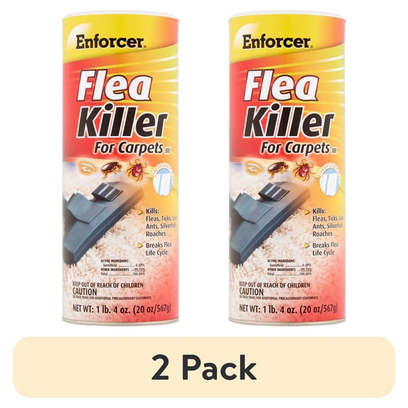 (2 pack) Enforcer Flea Killer for Carpets Powder, 20 oz