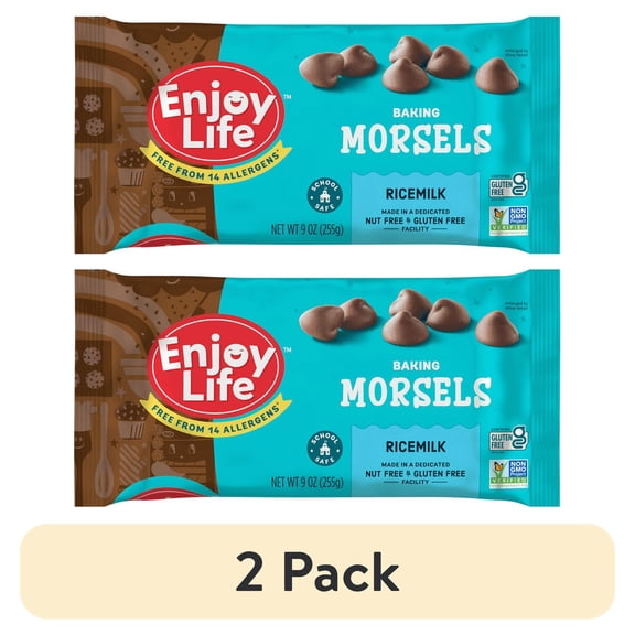 (2 pack) Enjoy Life Ricemilk Baking Morsels, 9 oz Bag