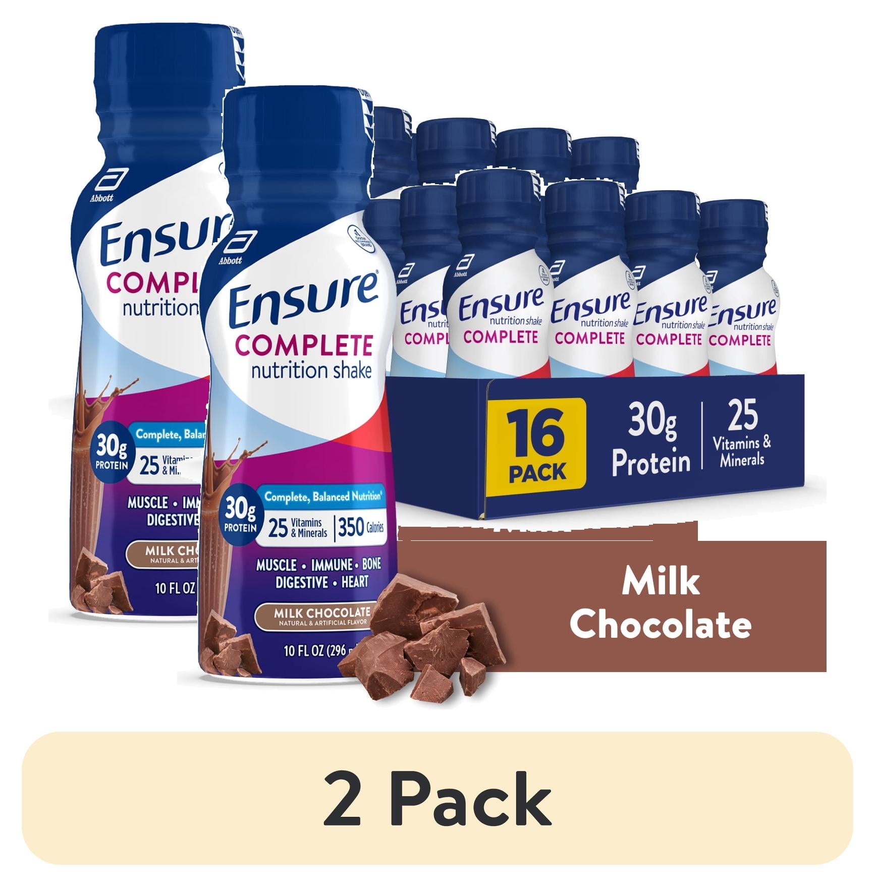 2 pack) Ensure COMPLETE Nutrition Shake, 30G Protein, Milk