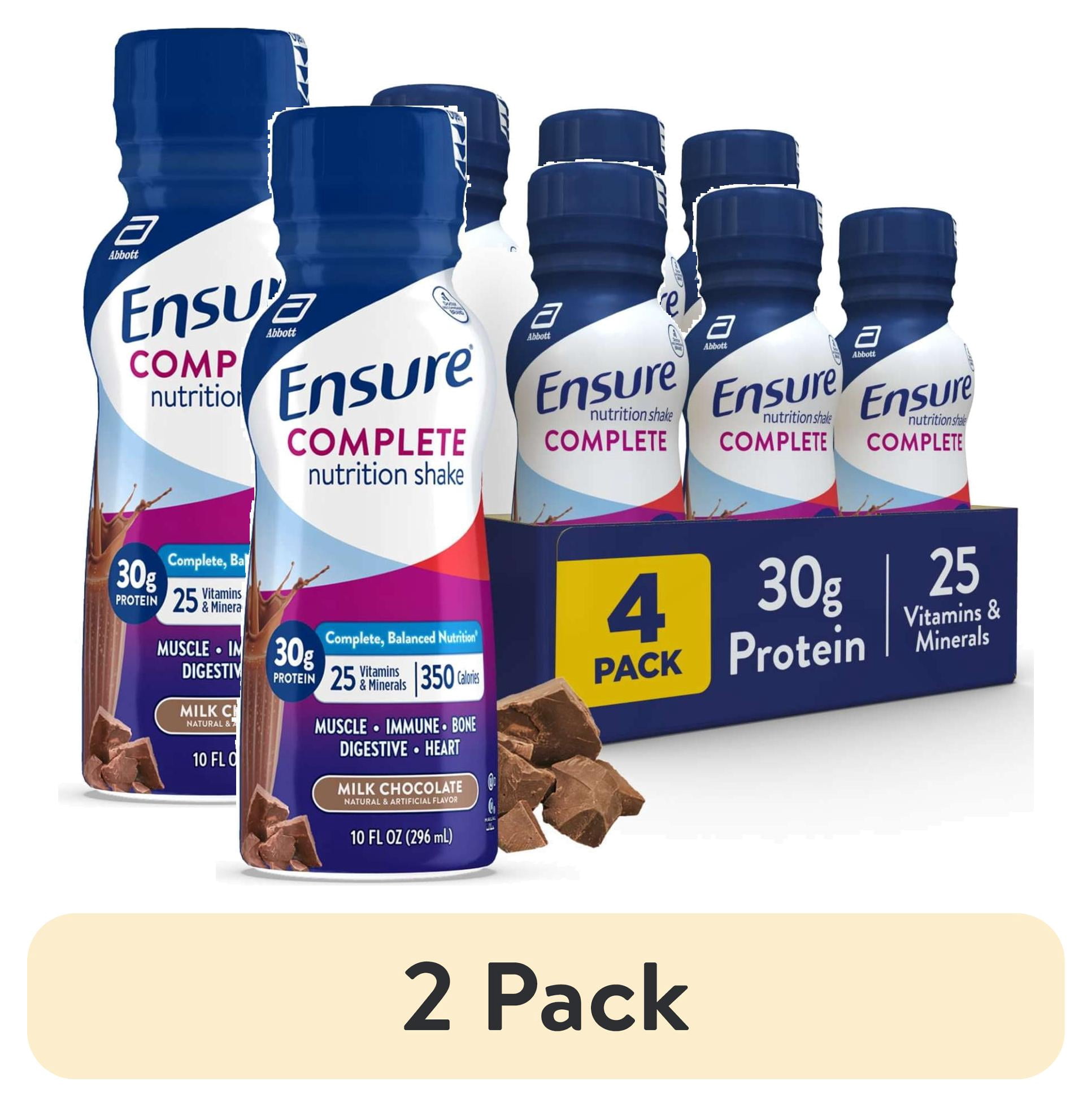 (2 pack) Ensure COMPLETE Nutrition Shake, 30g Protein, Milk Chocolate, 10 fl oz—4 Pack