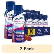 2 pack Ensure COMPLETE Nutrition Shake, 30g Protein, Strawberry, 10 fl oz 16 Pack