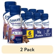 2 pack Ensure High Protein Nutrition Shake, Milk Chocolate, 8 fl oz, 6 Count