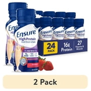 2 pack Ensure High Protein Nutrition Shake, Strawberry, 8 fl oz, 24 Count