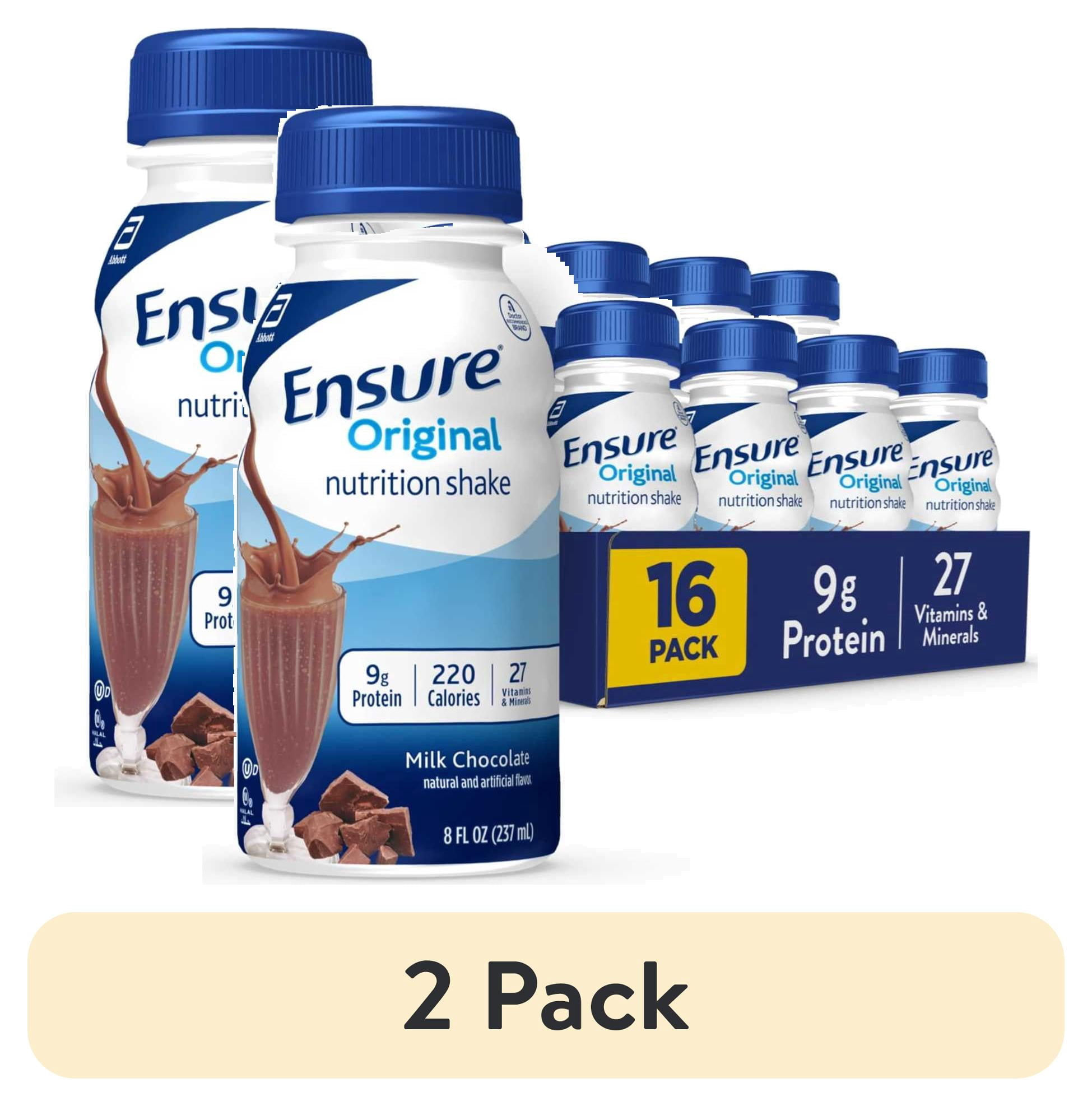 (2 pack) Ensure Original Nutrition Shake, 9g Protein, Milk Chocolate, 8 fl oz - 16 Pack