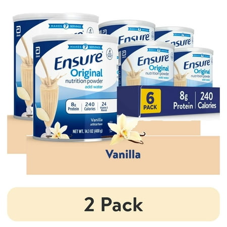 (2 pack) Ensure Original Vanilla Nutrition Powder, Protein Powder, 14.1 oz - 6 pack