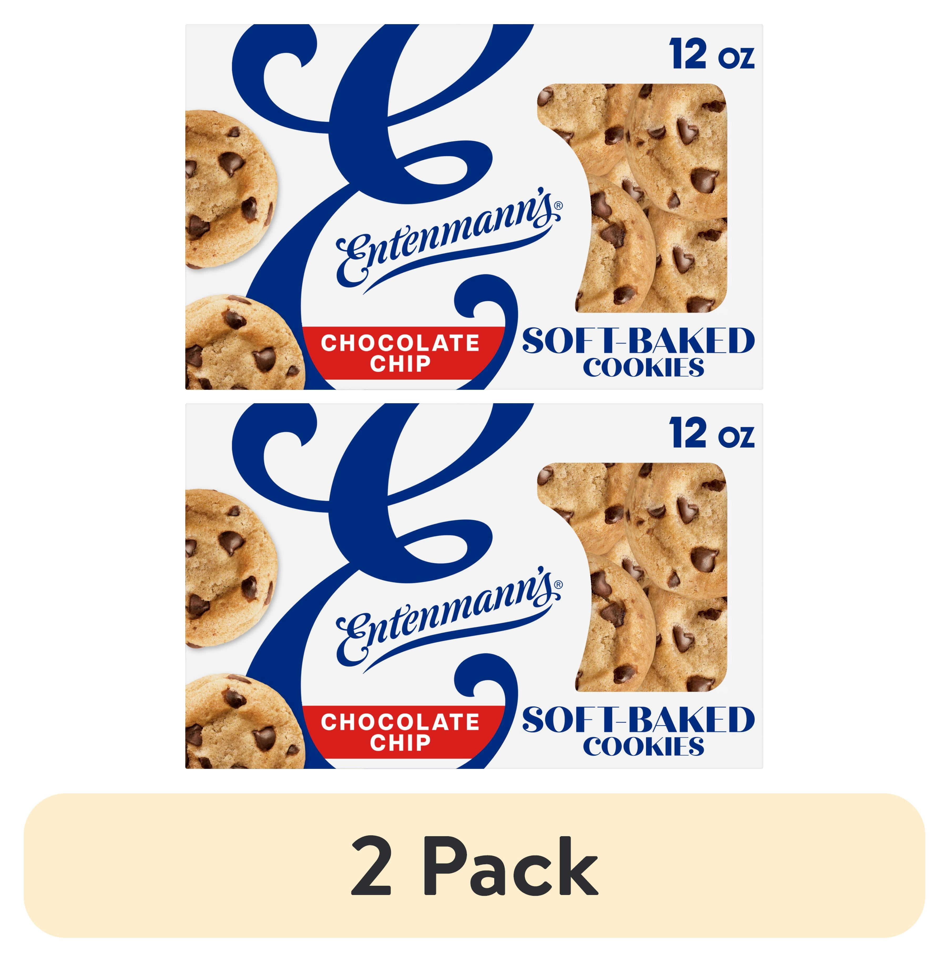 (2 pack) Entenmann's Soft-Baked Chocolate Chip Cookies, 12 oz, Cookies, Box