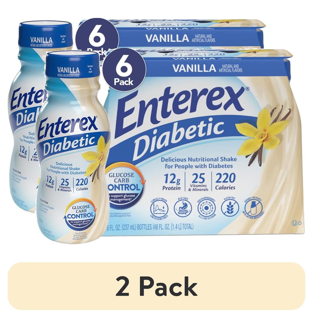 2 pack) Enterex Diabetic Nutritional Meal Replacement Shake