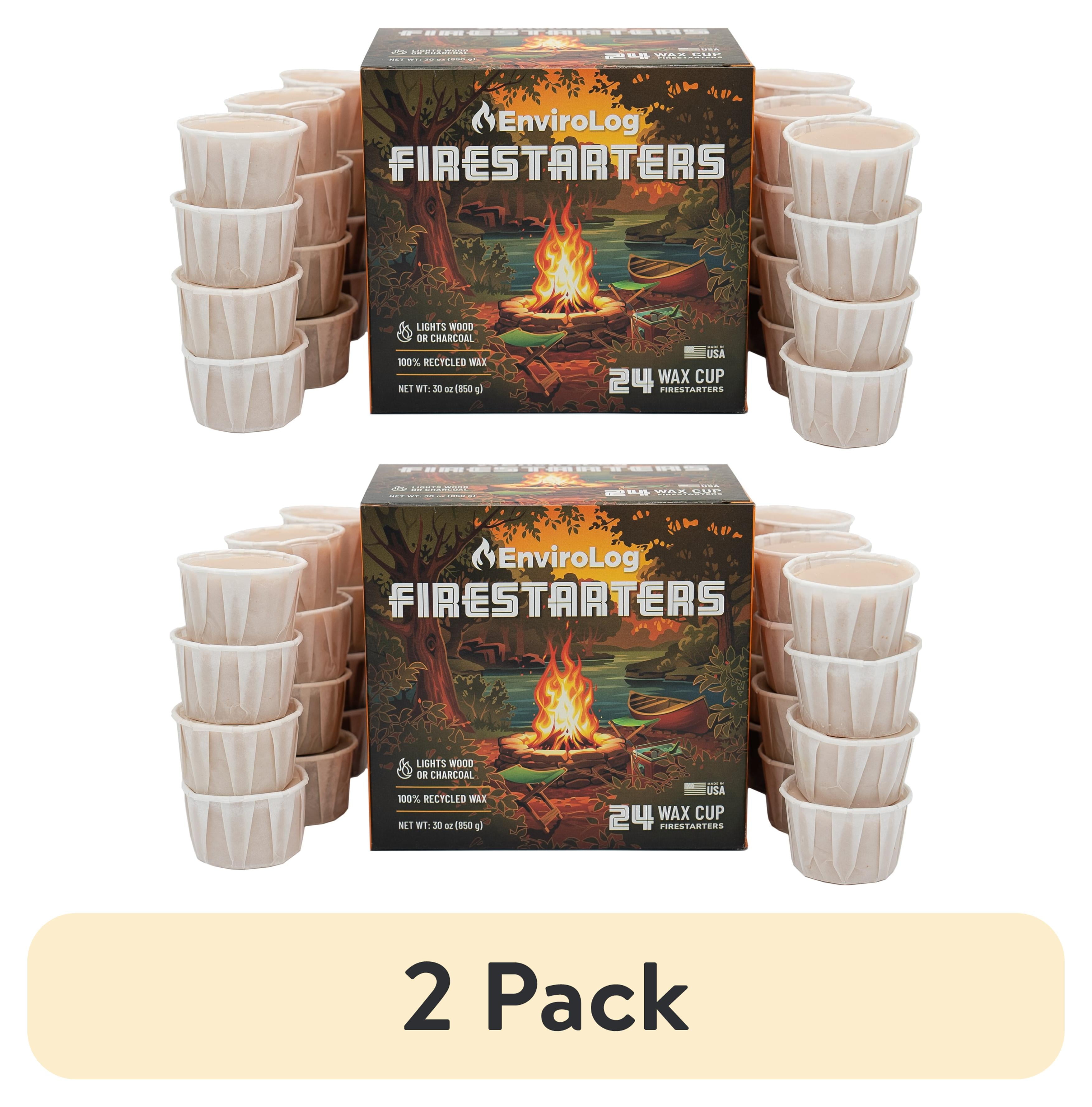 (2 pack) EnviroLog Fire Starters, 24 Ct, Earth Conscious for Indoor and Outdoor use with 20 min Burn Time
