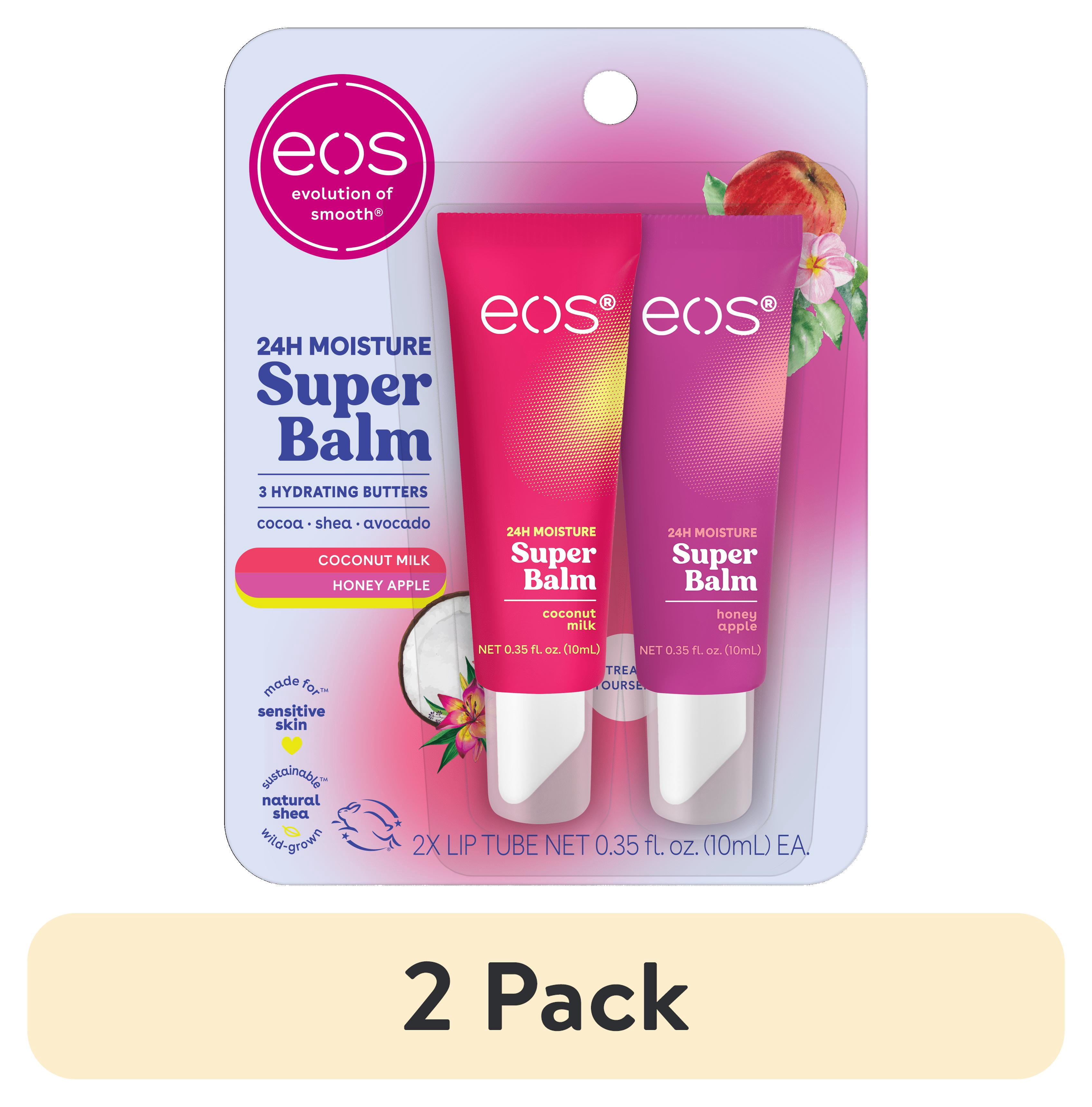 (2 pack) Eos 24H Moisture Super Balm- Coconut Milk & Honey Apple, Lip Sleeping Mask, 0.35 fl oz, Pack of 2