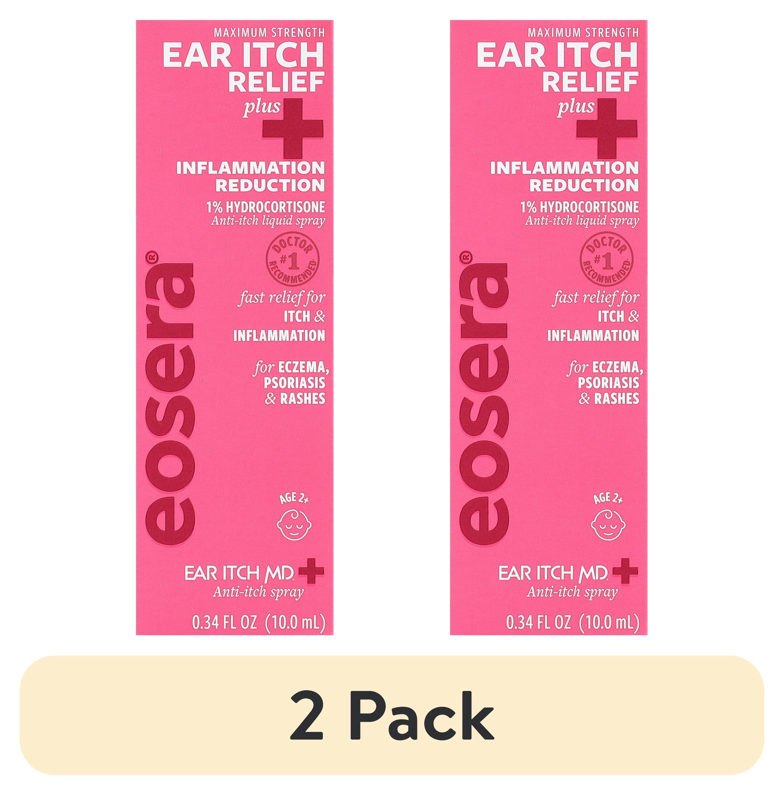 (2 pack) Eosera Ear Itch MD Plus Anti-Itch Ear Drops with 1% Hydrocortisone, 10 mL