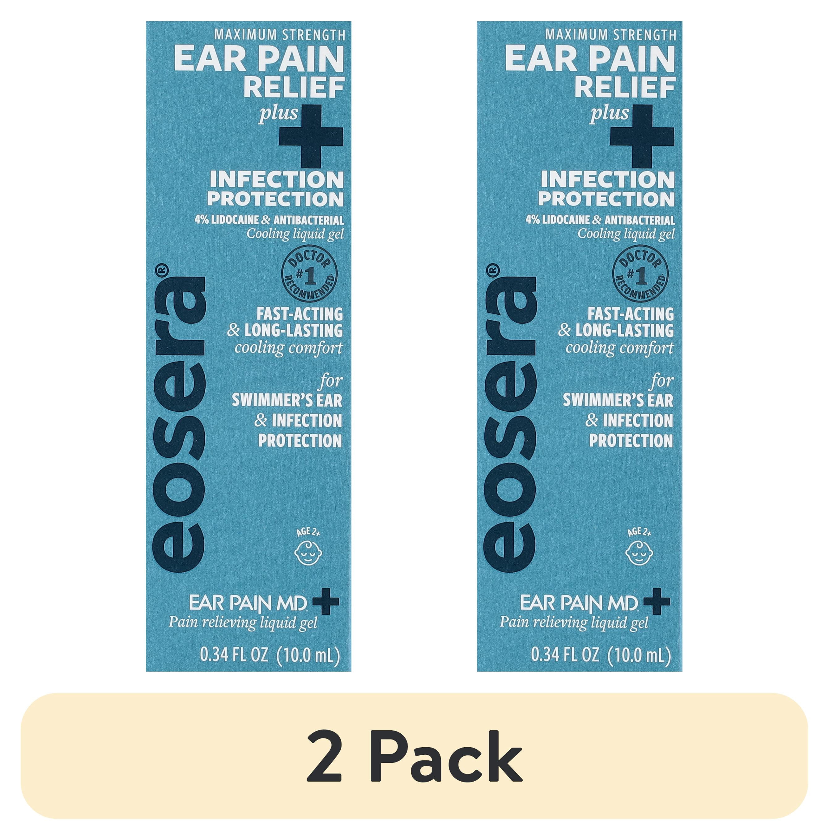 (2 pack) Eosera Ear Pain MD Plus Ear Pain Relief Drops With 4% Lidocaine And Thymol, 10 ml