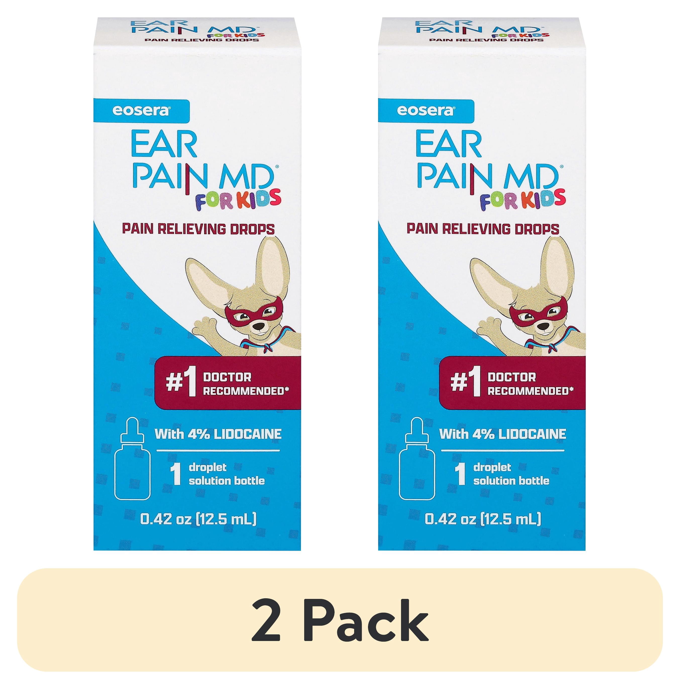 (2 pack) Eosera Ear Pain MD for Kids Relief Drops with 4% Lidocaine 12.5mL
