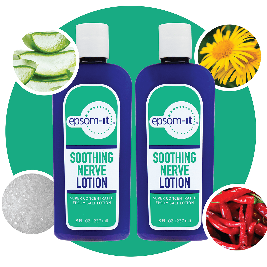 (2 pack) Epsom-It Soothing Nerve Lotion Epsom Salt Magnesium Lotion with Capsaicin & Arnica 8.0 oz