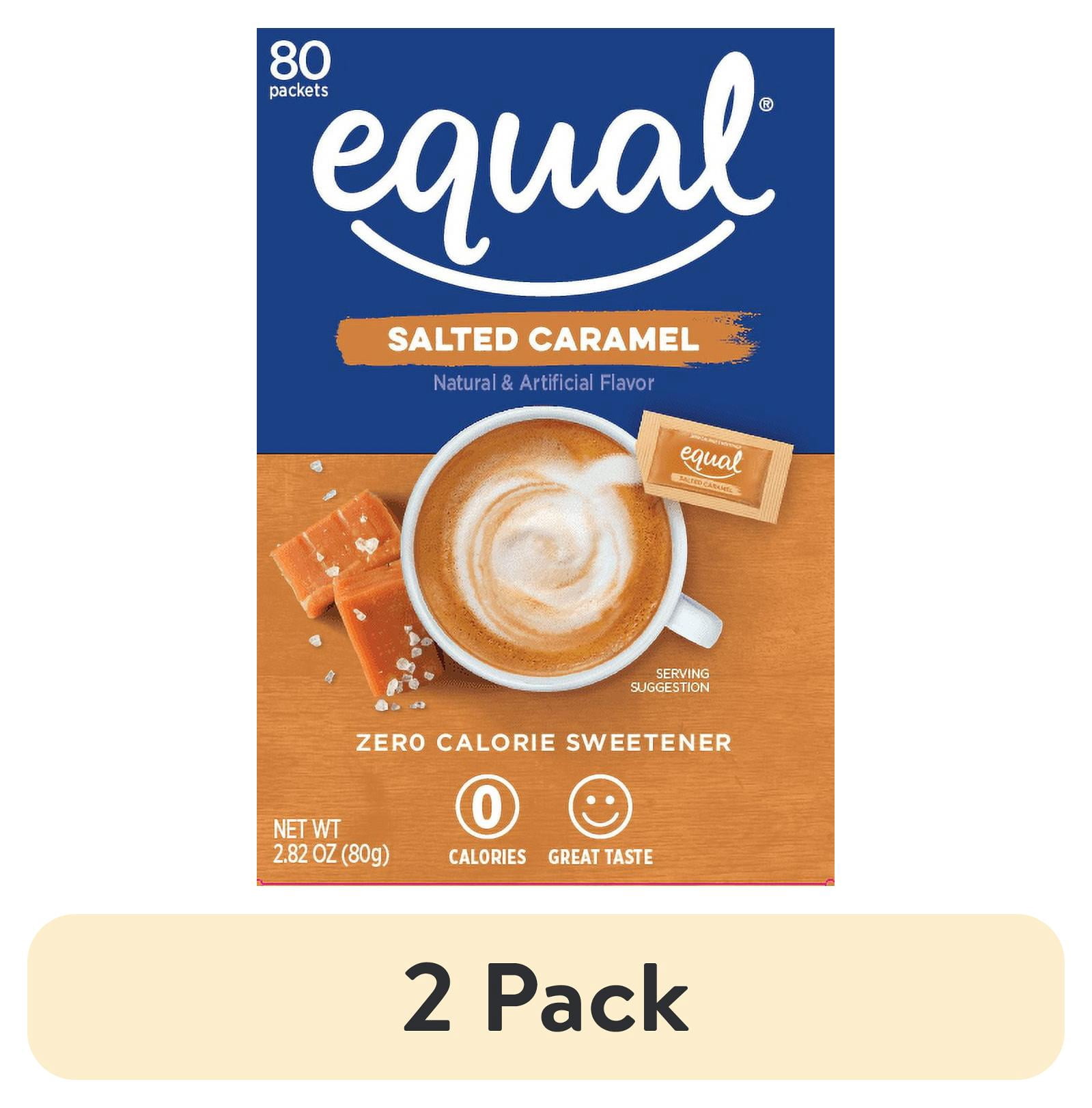 (2 pack) Equal Salted Caramel Flavored Zero Calorie Sweetener (80 Packets)