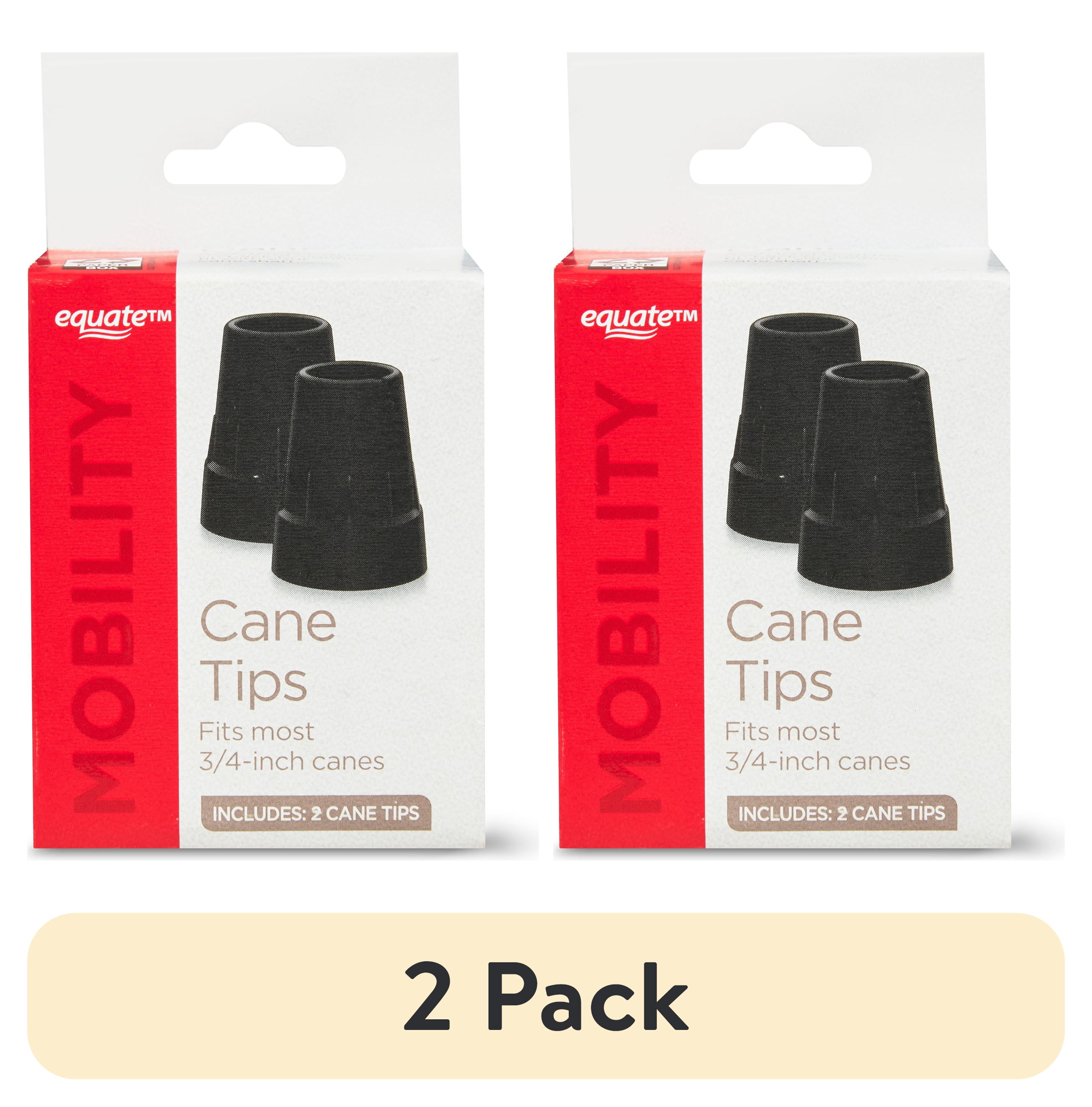 (2 pack) Equate 3/4" Rubber Cane Tips, 2 Count