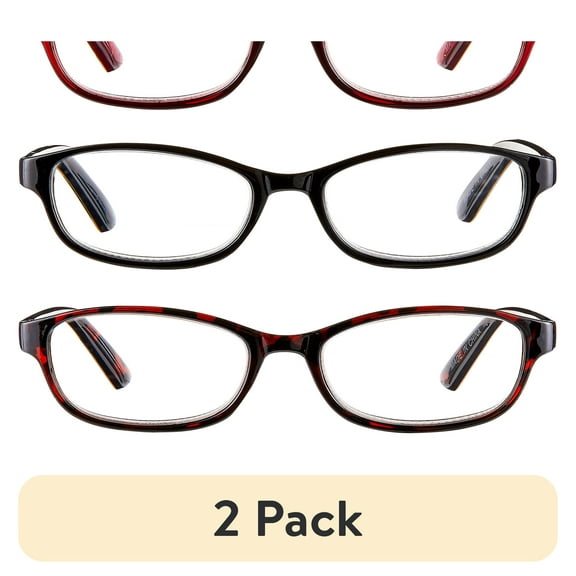 (2 pack) Equate 3-pack Women's Rectangular Reading Glasses Ts-2012, +2.50
