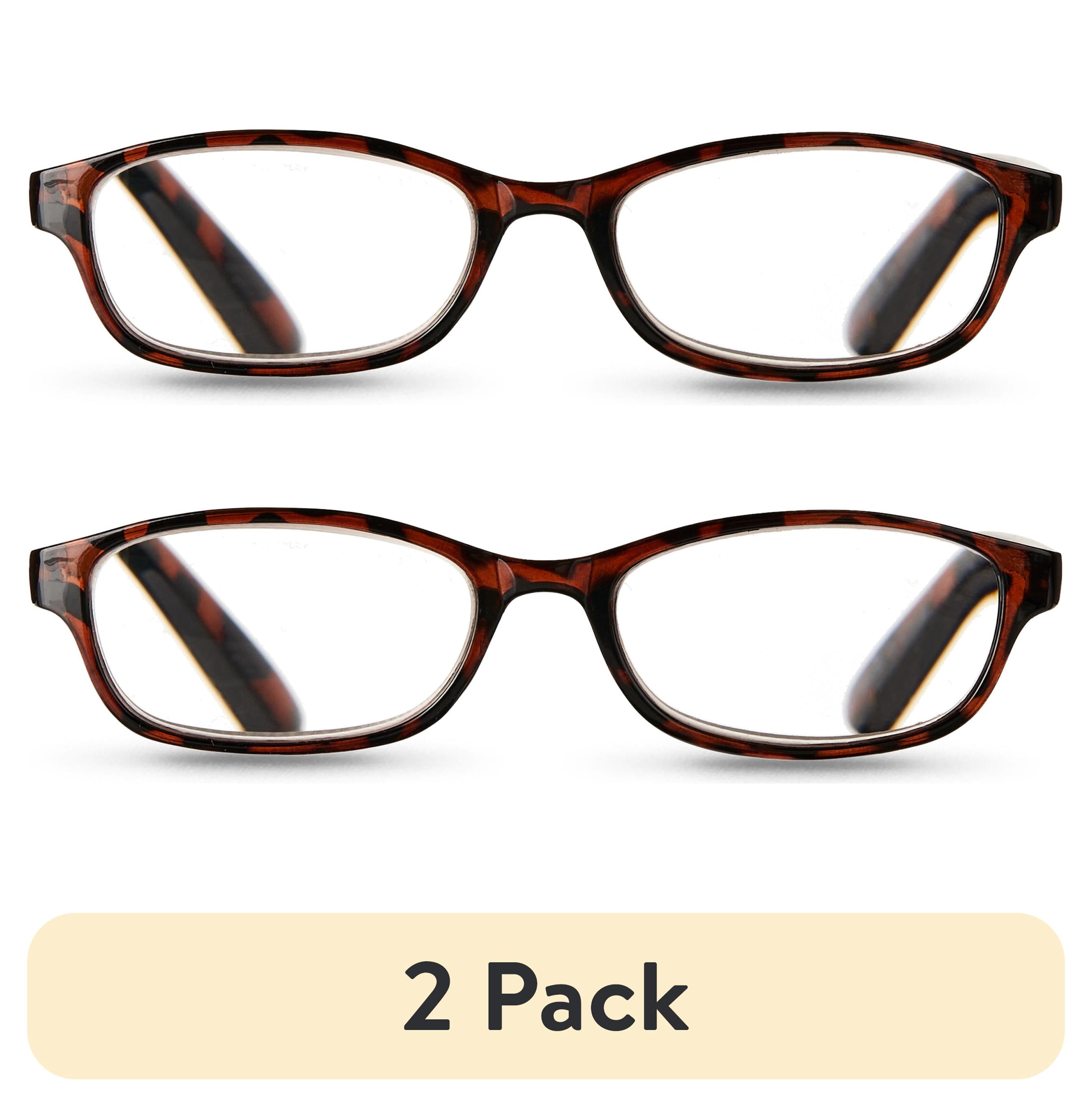 (2 pack) Equate Women's Rectangular Reading Glasses, Black/Wine/Tortoise, +3.25, 3 Pack