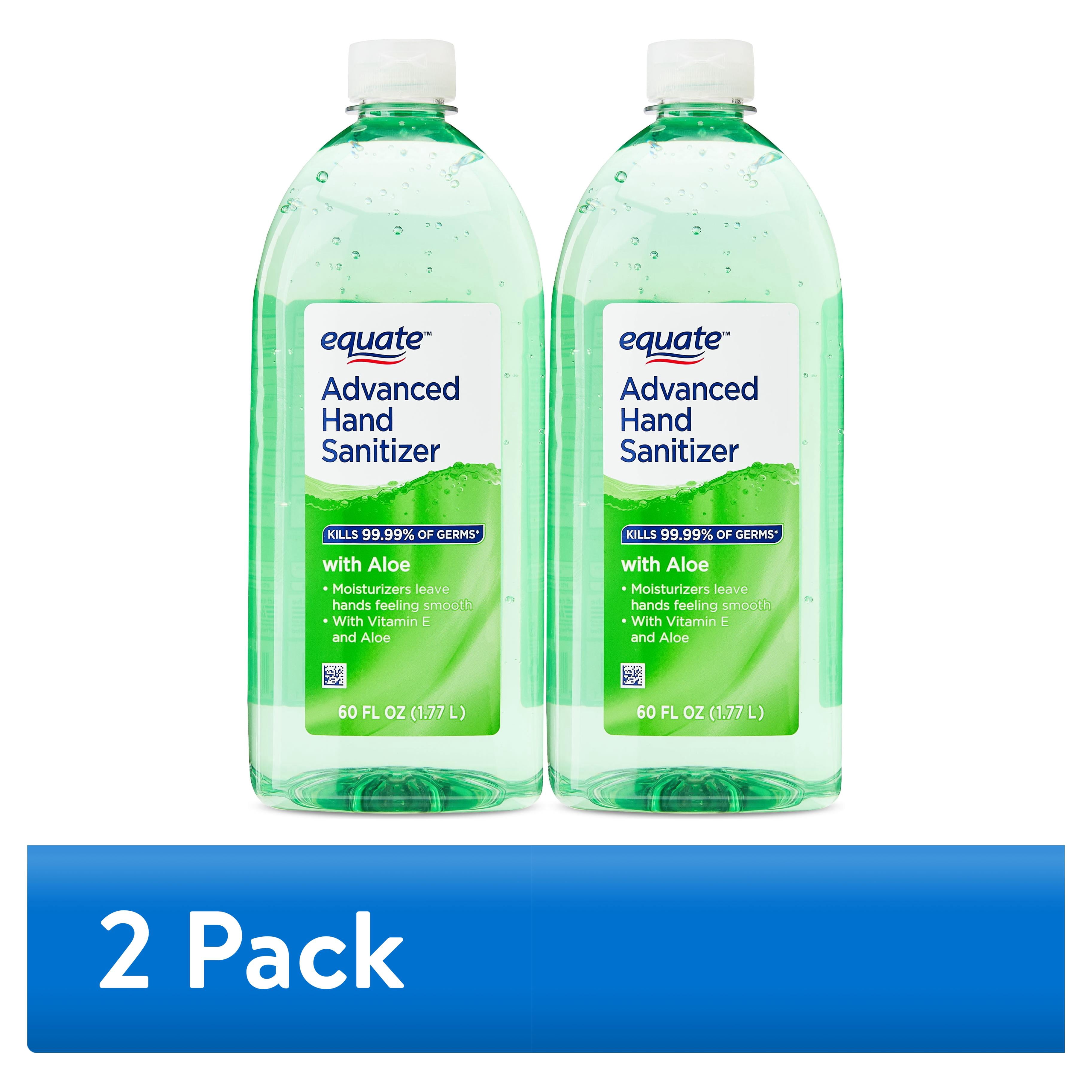 (2 pack) Equate Advanced Hand Sanitizer with Aloe, 60 fl oz