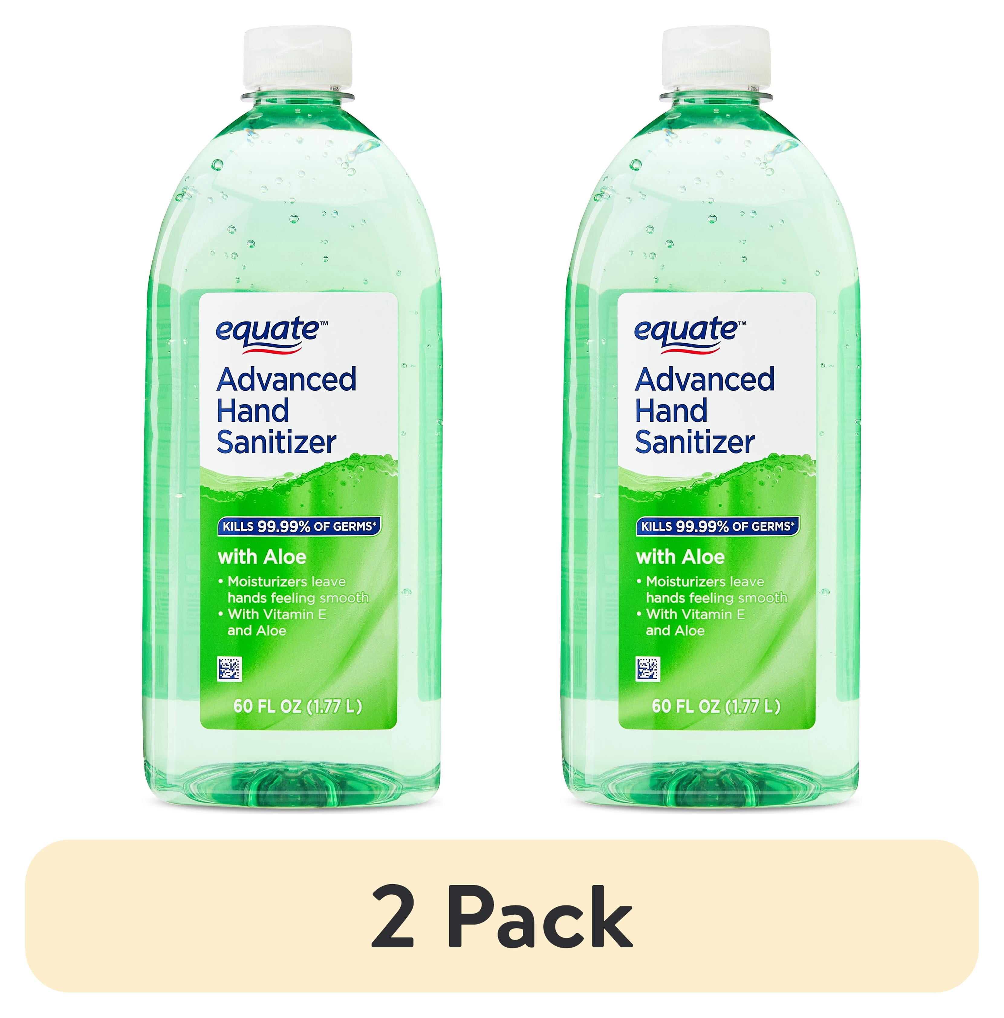 (2 pack) Equate Advanced Hand Sanitizer with Aloe, 60 fl oz