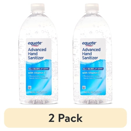 (2 pack) Equate Advanced Hand Sanitizer with Vitamin E, 60 fl oz