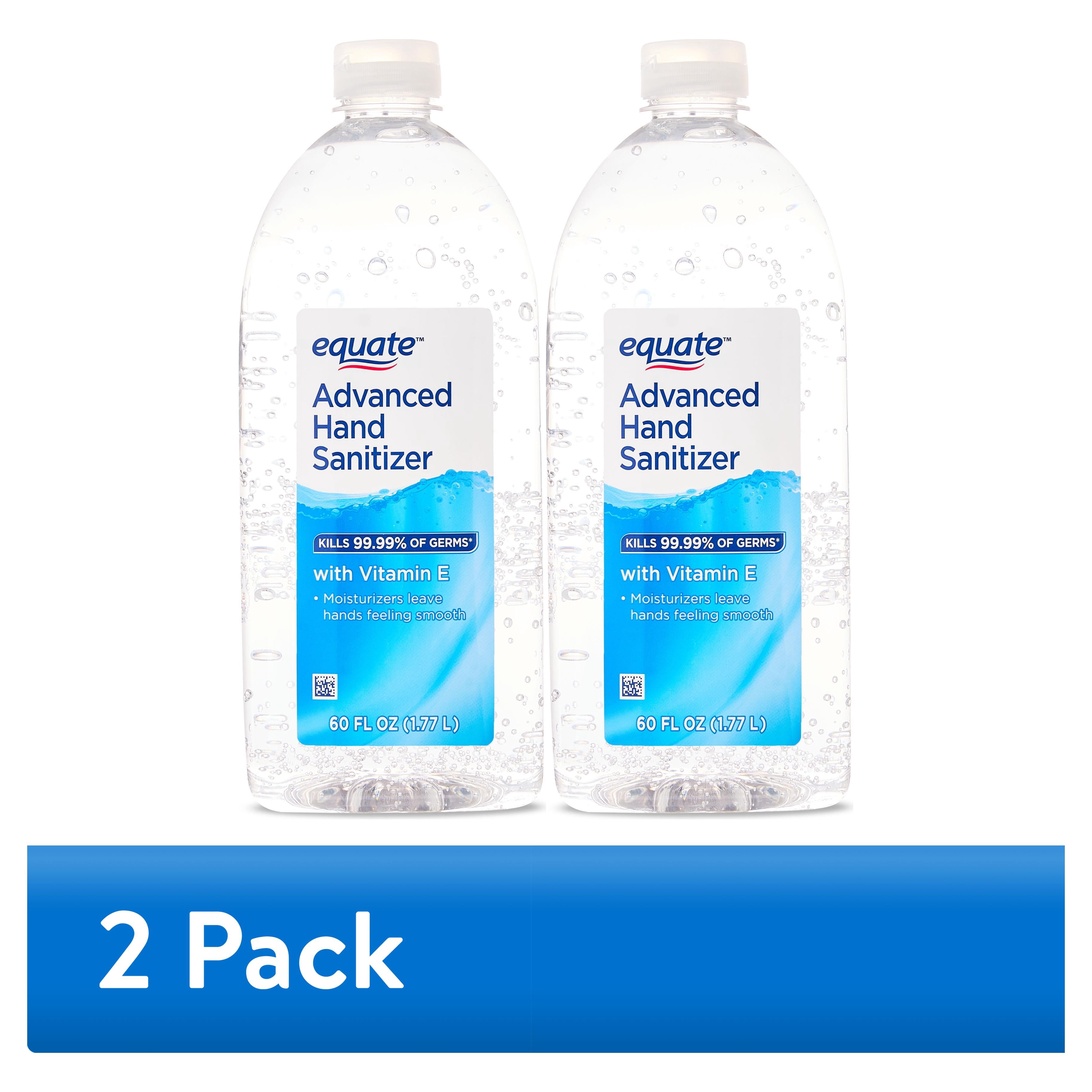 (2 pack) Equate Advanced Hand Sanitizer with Vitamin E, 60 fl oz