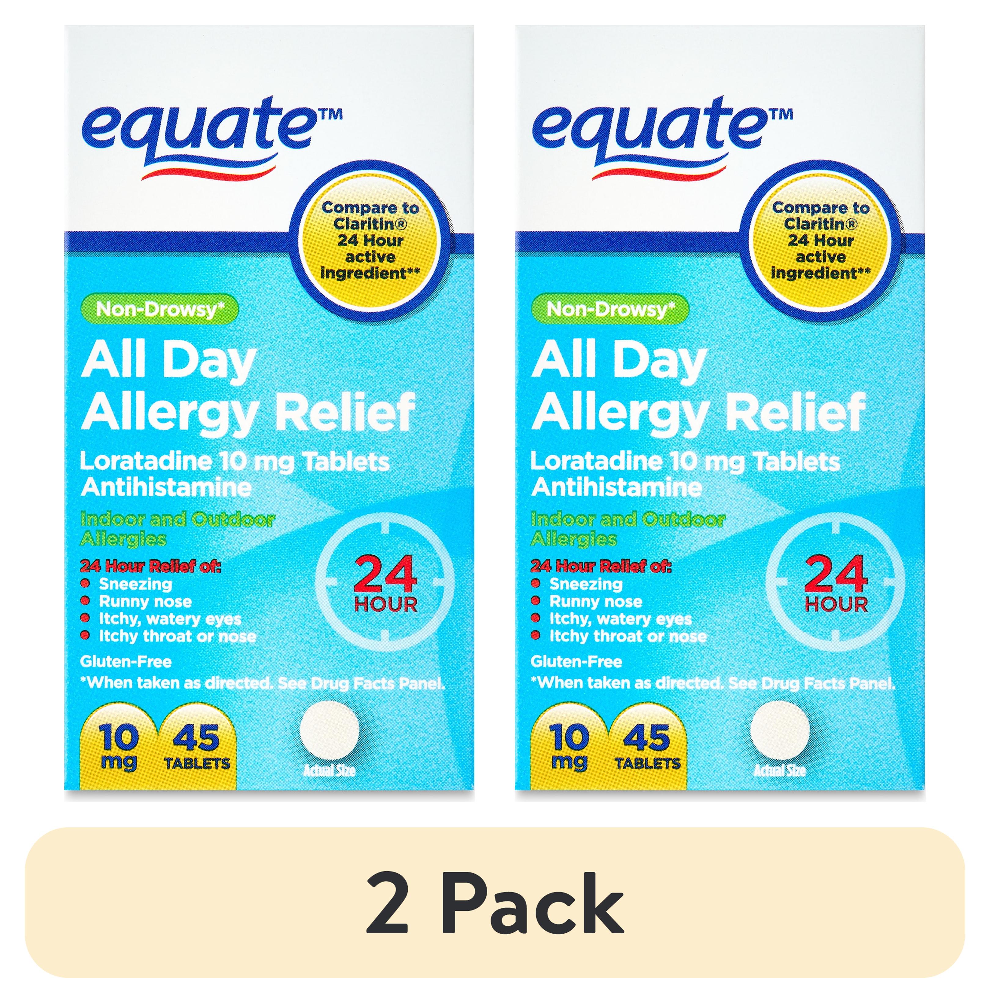 2 Pack Equate Gluten Free Loratadine USP Allergy Medicine Tablets 2 Pack Equate Gluten Free Loratadine USP Allergy Medicine Tablets