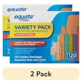 thumbnail interactive-video image 1 of (2 pack) Equate Antibacterial Assorted Bandages Variety Pack, 120 Count, 1 of 12