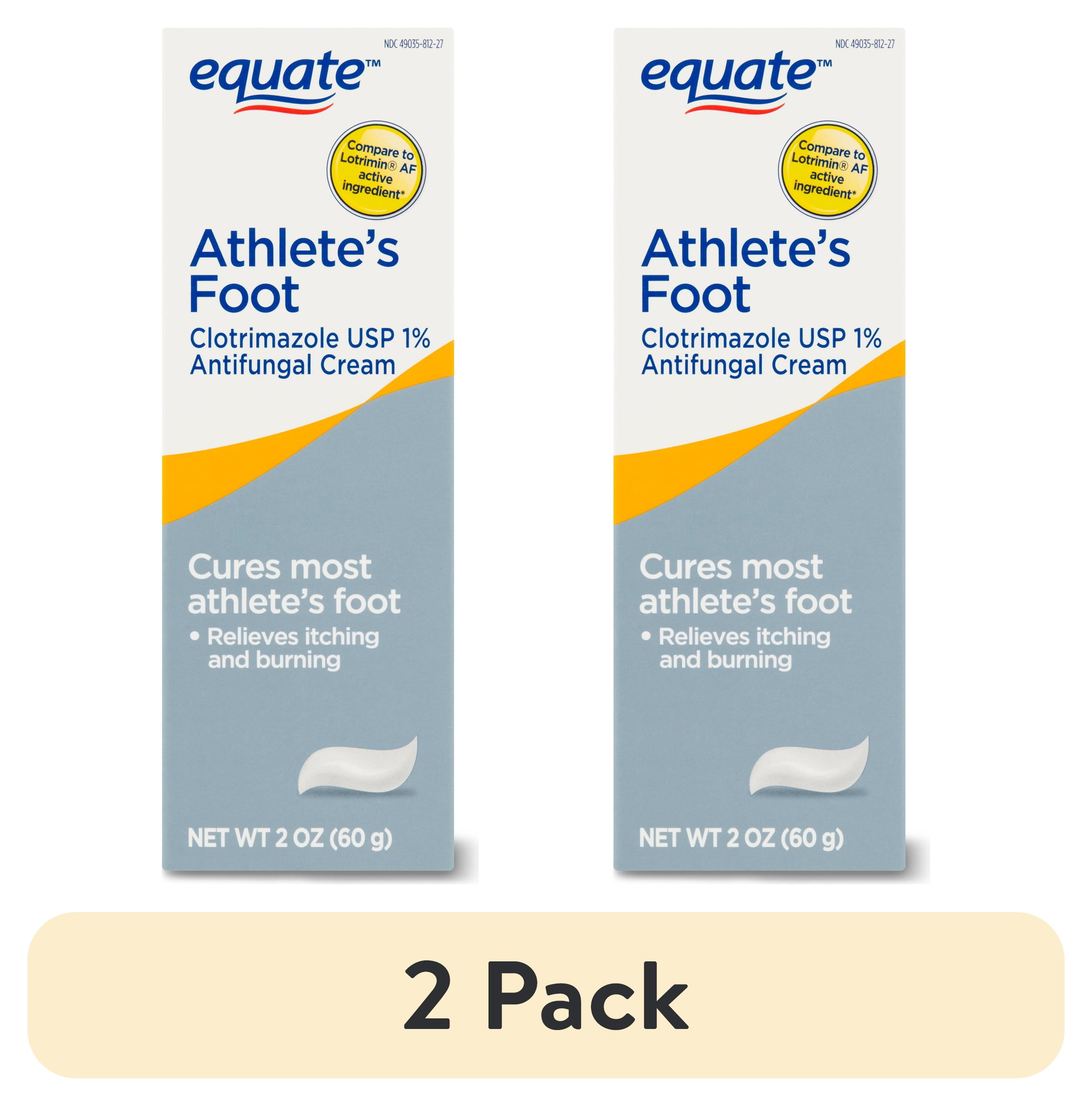 (2 pack) Equate Athlete's Foot Clotrimazole USP 1% Antifungal Cream, 2 oz, Compare to Lotrimin® AF Active Ingredient