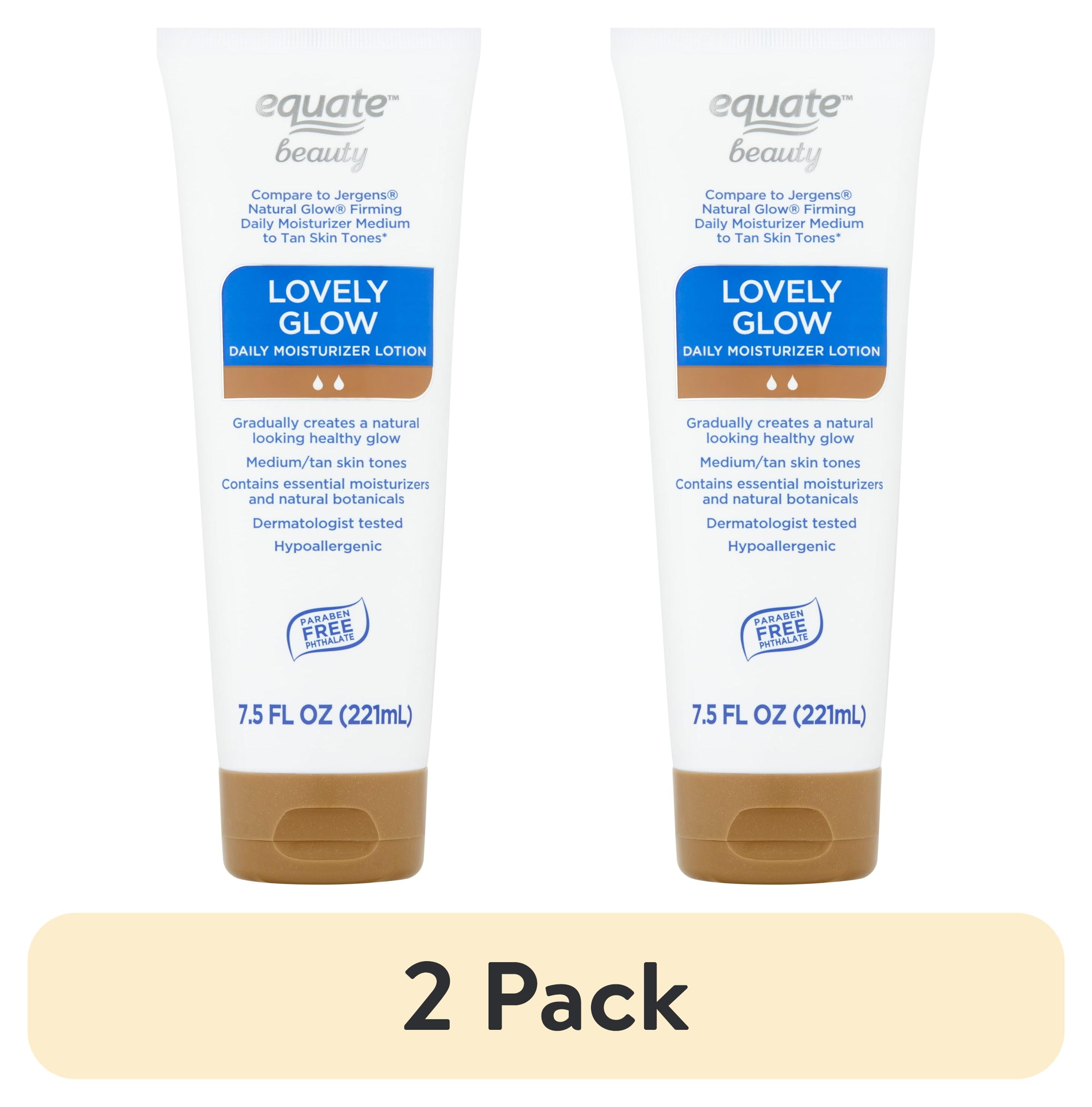 (2 pack) Equate Lovely Glow Daily Moisturizer Lotion, 7.5 fl oz, Compare to Jergens Natural Glow Firming Daily Moisturizer Medium to Tan Skin Tones