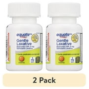 (2 pack) Equate Bisacodyl USP Constipation Relief Gentle Laxative Tablets, 5 mg, 100 Count