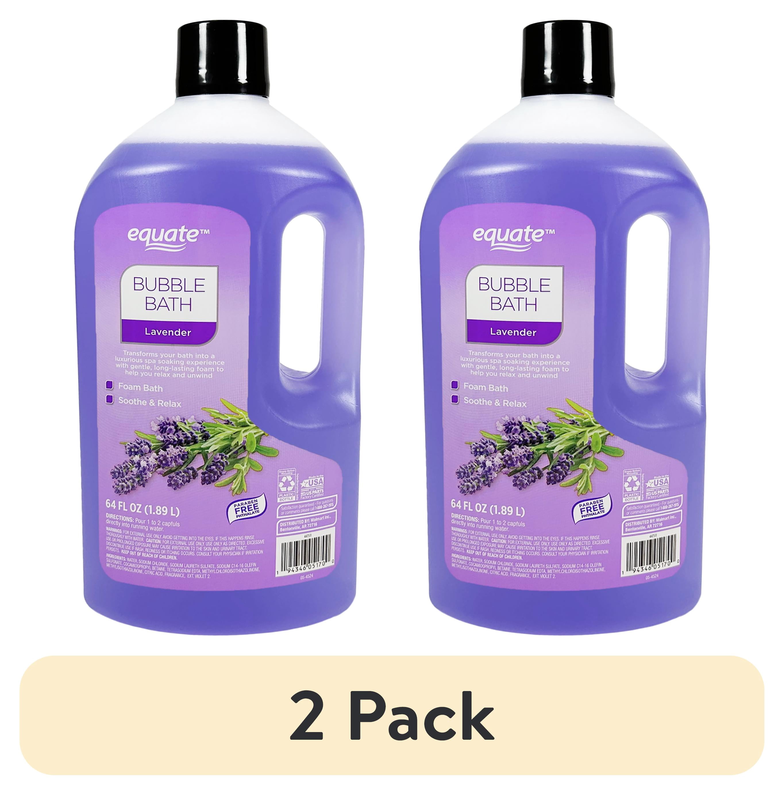 (2 pack) Equate Bubble Bath, Lavender, 64 fl oz