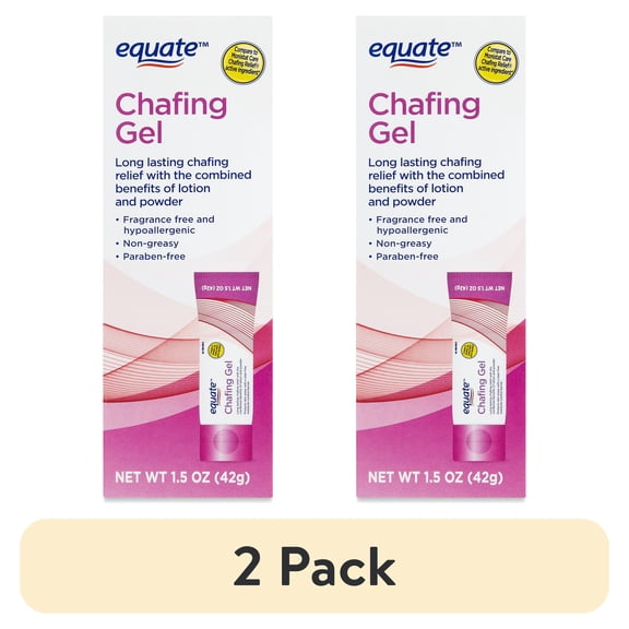 (2 pack) Equate Chafing Gel Paraben-Free, Perfume -Free, Talc-Free Dimethicone for Cuts & Abrasions with 1 Tube with Flip Cap, 1.5 oz