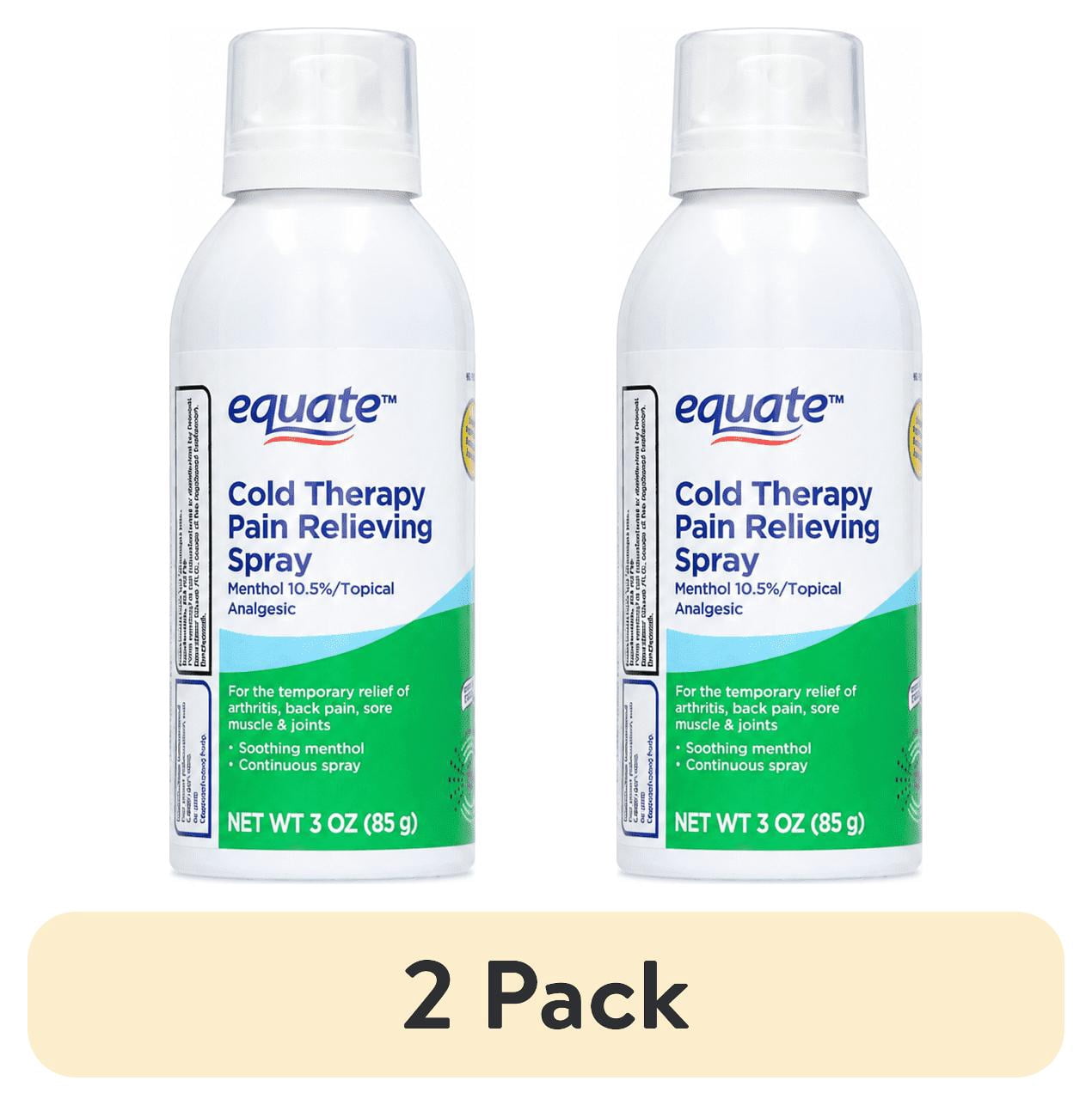 (2 pack) Equate Cold Therapy Pain Relieving Menthol Spray, 10.5%, 3 oz