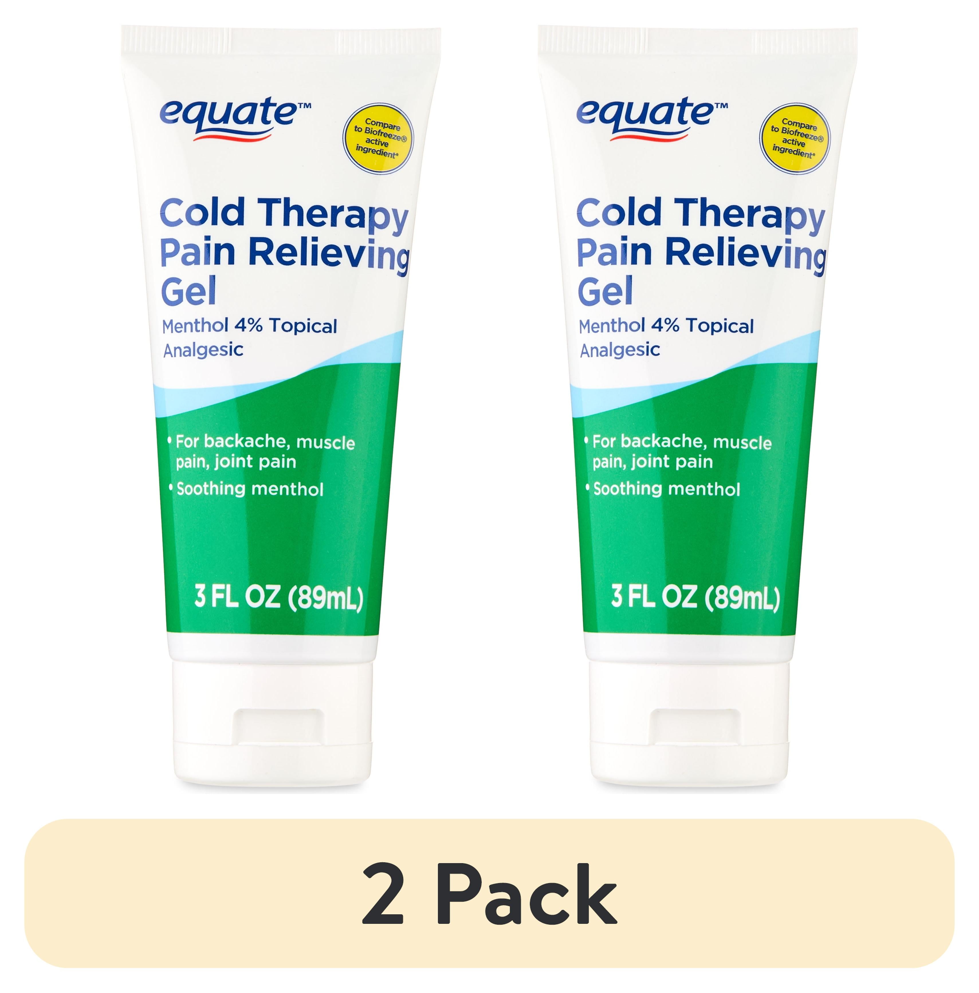 (2 pack) Equate Cold Therapy Pain Relieving Gel 4% Menthol, 3 fl oz, Compare to Biofreeze Active Ingredient