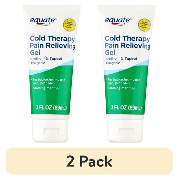 (2 pack) Equate Cold Therapy Pain Relieving Gel 4% Menthol, 3 fl oz, Compare to Biofreeze Active Ingredient