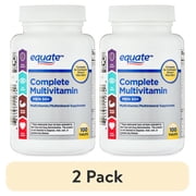 2 pack Equate Complete Multivitamin/Multimineral Supplement Tablets, Men 50+, 100 Count, Compare to Centrum  Silver  Men 50+