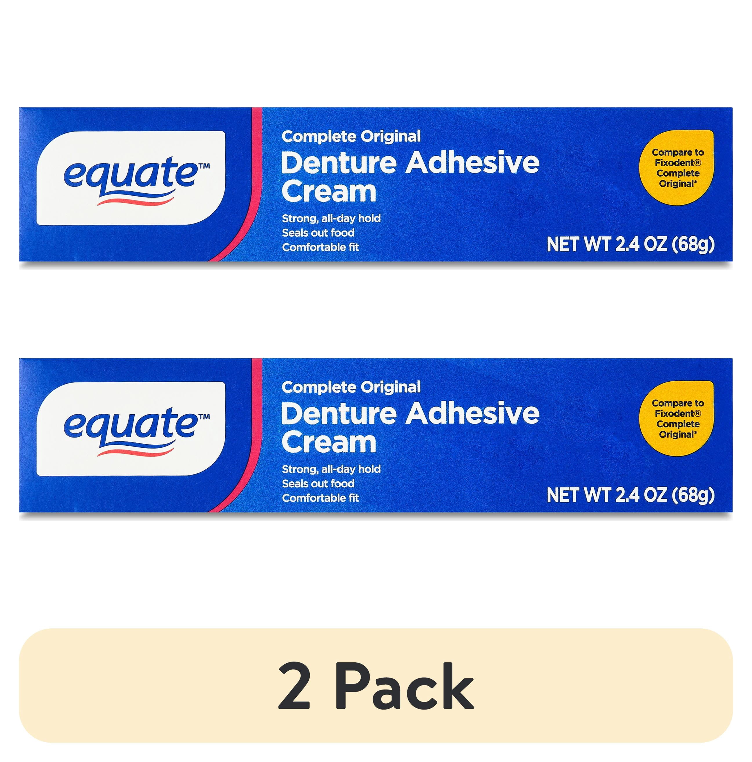 (2 pack) Equate Complete Original Denture Adhesive Cream, 2.4 oz
