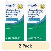 (2 pack) Equate Contact Lens Lubricating & Rewetting Drops for Soft Contact Lenses, 0.5 fl oz (15mL), Compare to Opti-Free Puremoist Rewetting Drops