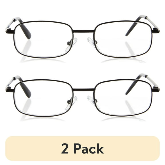 (2 pack) Equate Council Value 3-Pack Unisex Rectangular Reading Glasses, +2.00