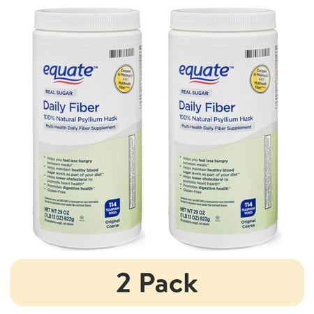 (2 pack) Equate Daily Fiber Powder, 29 oz, Unflavored, Compare to Metamucil 4-in-1 Multihealth Fiber