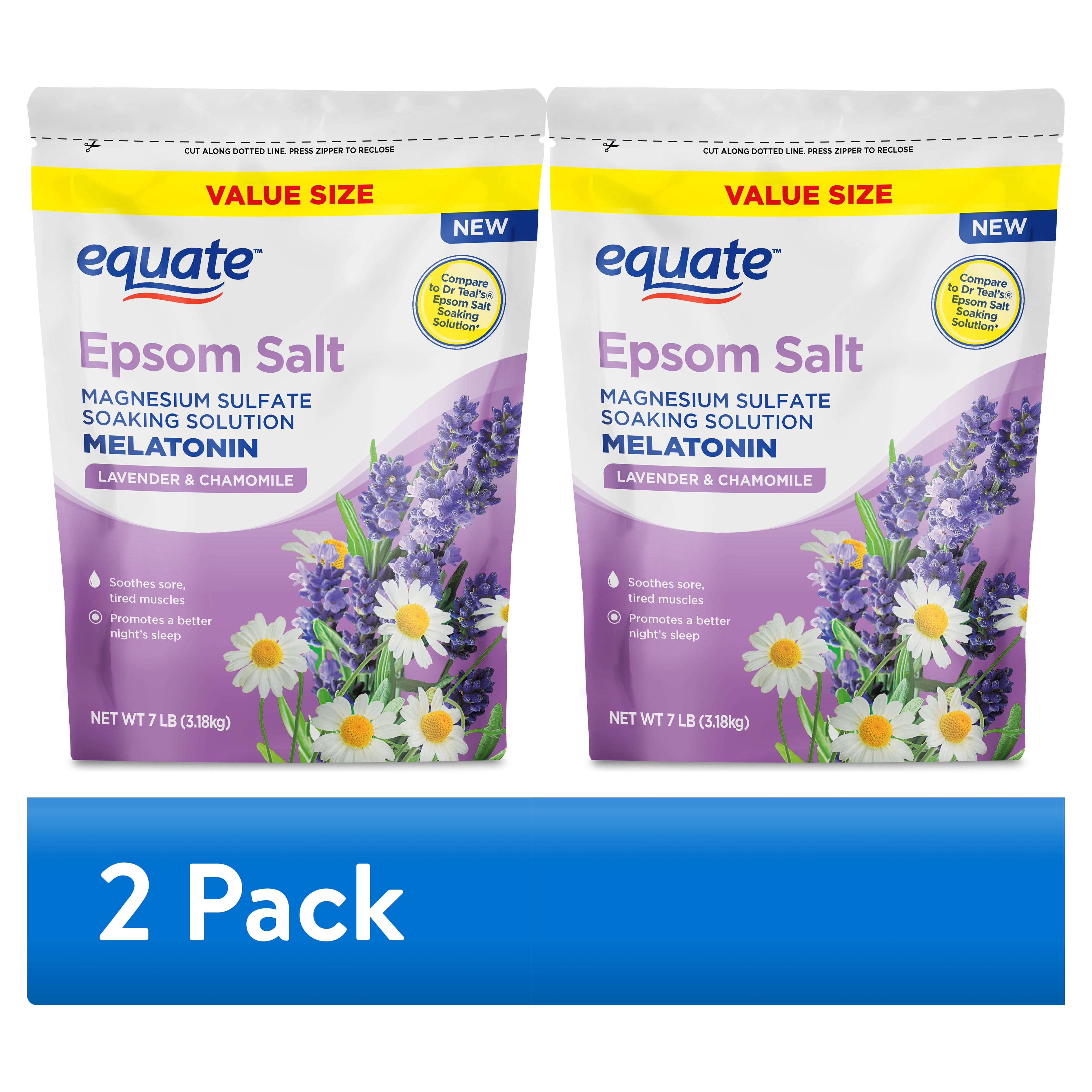 (2 pack) Equate Epsom Salt Bath Soak with Melatonin, Lavender & Chamomile, 7 lb Value Pack