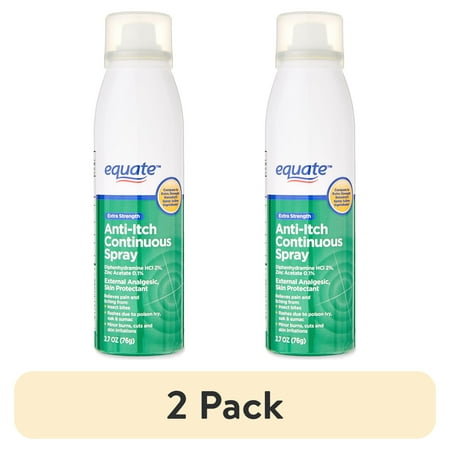 (2 pack) Equate Extra Strength Anti-Itch Continuous Spray, 2.7 oz