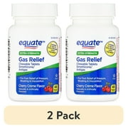 (2 pack) Equate Extra Strength Gas Relief Cherry Crème Chewable Tablets, 48 Count, Compare to Gas-X® Extra Strength Active Ingredients
